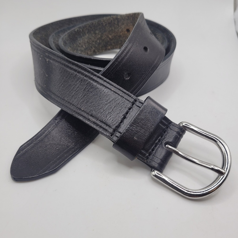 Banana Republic Belt Men Medium Black Leather Distressed Casual Everyday Basic